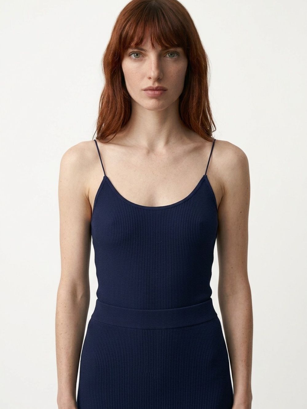 FOREVER 21 | Navy Blue Ribbed Spaghetti Strap Tank Bodysuit Women’s Size Large